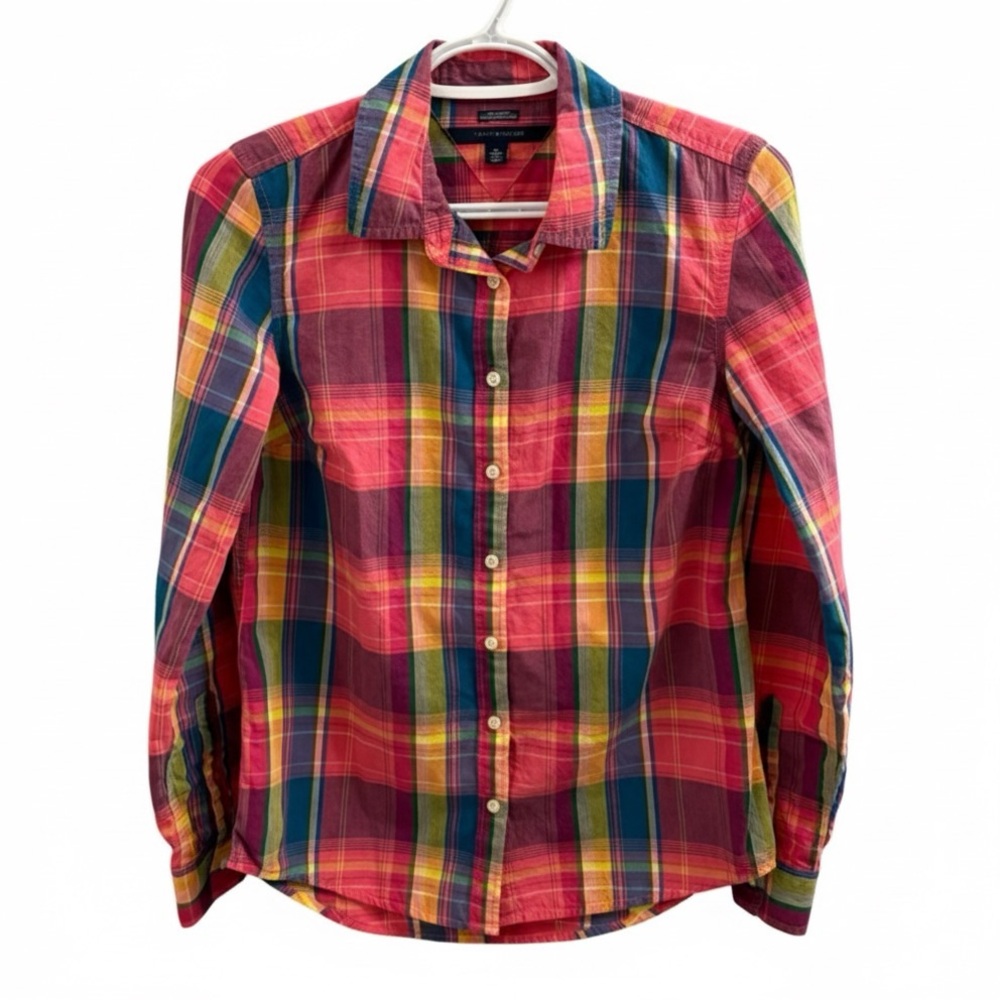 Tommy Hilfiger | Relaxed Fit Pink Blue Yellow Colorful Plaid Button Down Shirt
